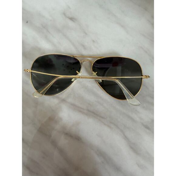 Vintage Ray Ban Gold Tone Metal Grey Polarized Aviator Sunglasses main image 6